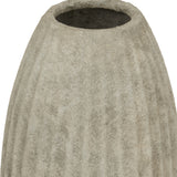 Close-up of the Hill Interiors Large Olpe Ceramic Vase in grey, showing its tapered neck, rounded body and subtle matte textured finish.