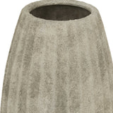 Close-up of the Hill Interiors Medium Olpe ceramic vase in grey, showing its tapered rounded form, textured surface and poured jug-like lip.