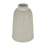 Hill Interiors Large Ceramic Bell Vase in white with a ribbed, fluted body tapering from a wide base to a narrow neck, shown on a plain background.