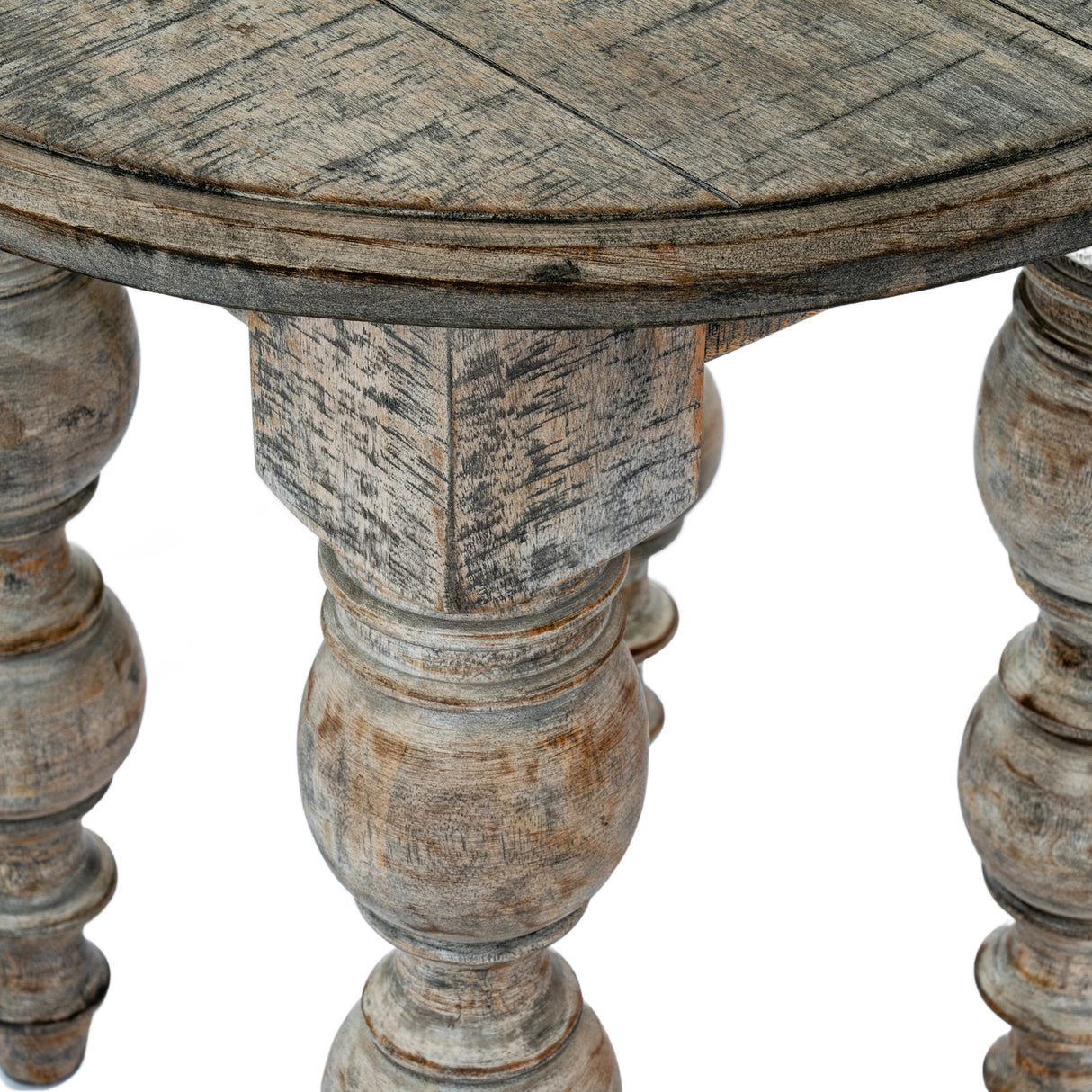 Wooden Round Side Table – Brown