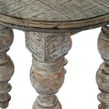 Wooden Round Side Table – Brown