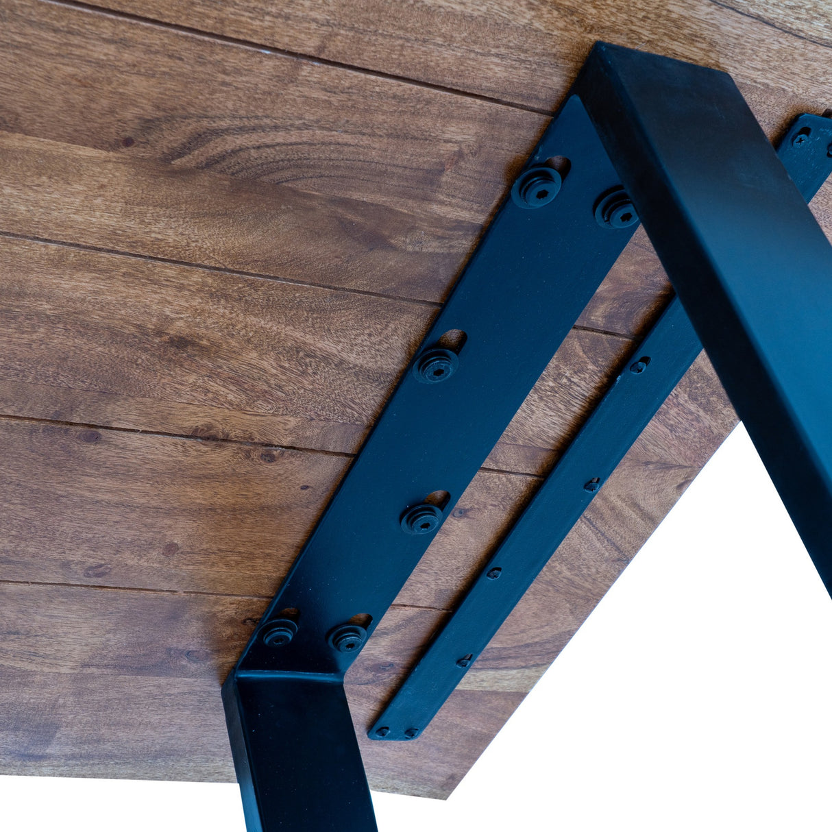 Live Edge Light Acacia Bar Table with Black Metal Legs – Black