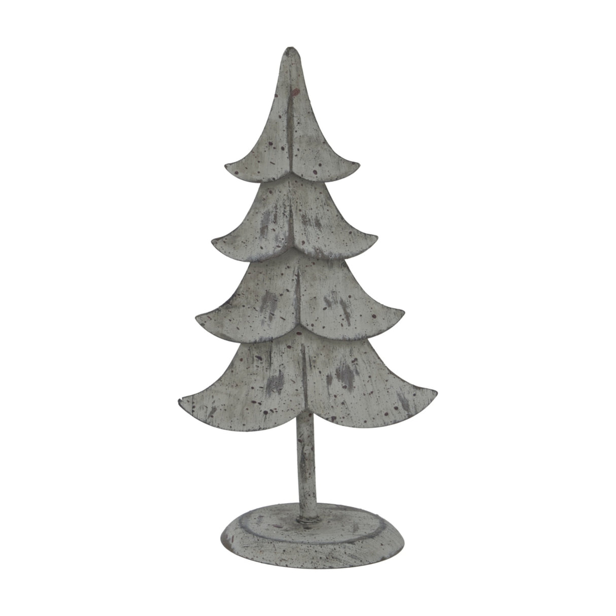 Hill Interiors Rustic Metal Standing Tree in weathered brown with tiered branches on a round base, shown against a plain white background.