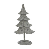 Hill Interiors Rustic Metal Standing Tree in weathered brown with tiered branches on a round base, shown against a plain white background.
