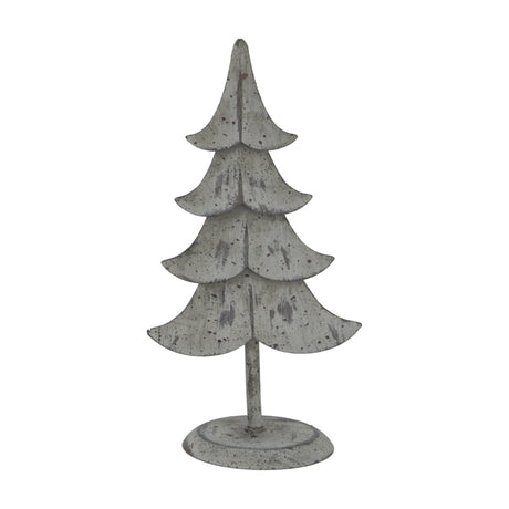 Hill Interiors Rustic Metal Standing Tree in weathered brown with tiered branches on a round base, shown against a plain white background.