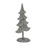 Hill Interiors Rustic Metal Standing Tree in weathered brown, with tiered branches on a round base, shown against a plain white background.