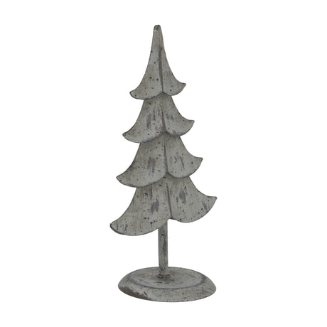 Hill Interiors Rustic Metal Standing Tree in weathered brown, with tiered branches on a round base, shown against a plain white background.