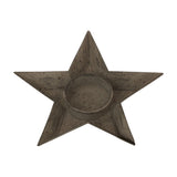 Rustic Metal Star Tealight Holder – Brown