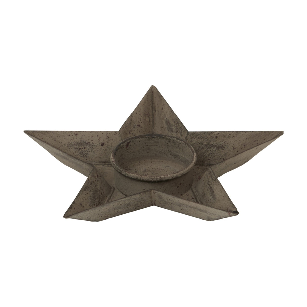 Rustic Metal Star Tealight Holder – Brown