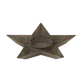 Rustic Metal Star Tealight Holder – Brown