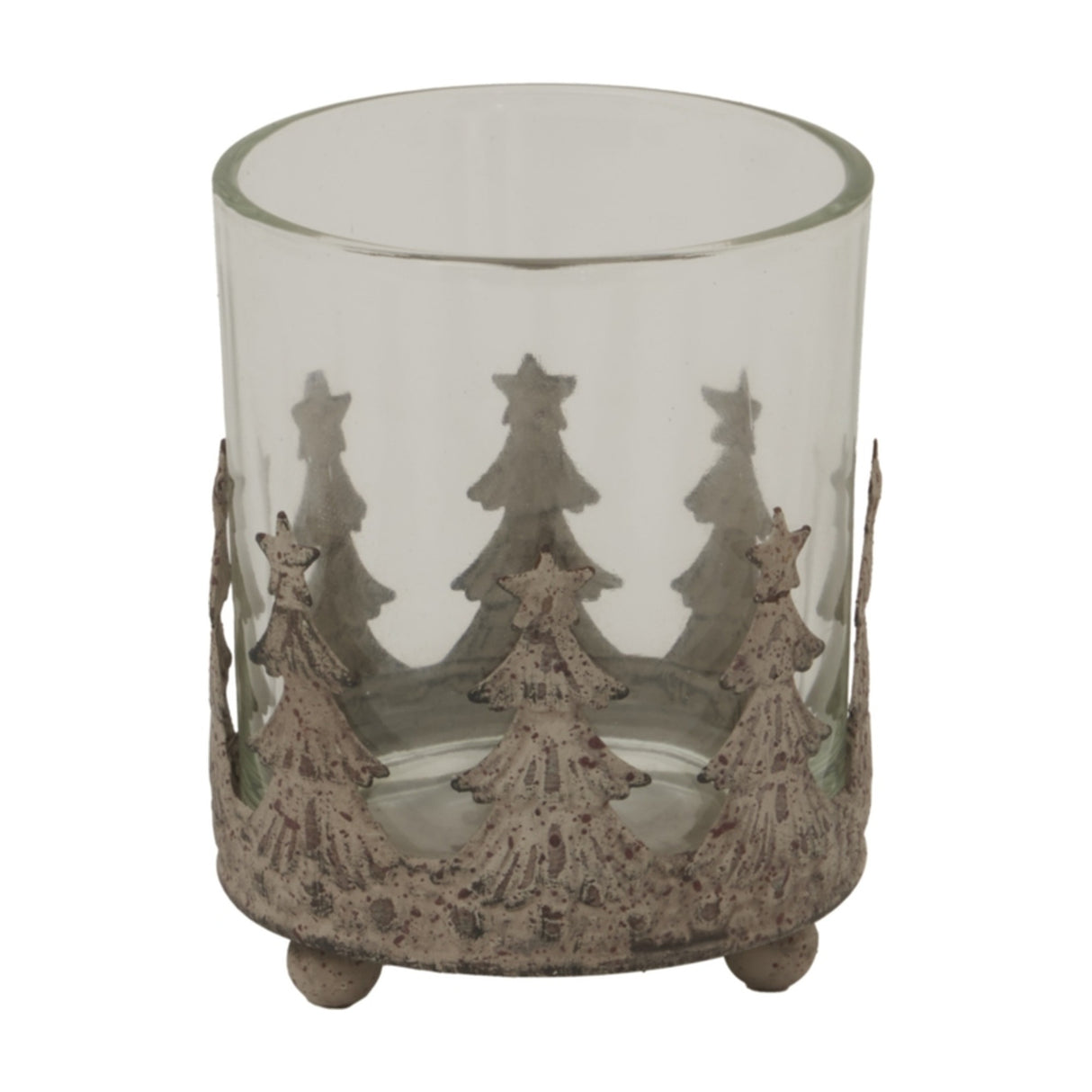Rustic Glass Candle Holder – Brown
