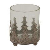 Rustic Glass Candle Holder – Brown