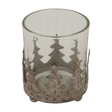 Rustic Glass Candle Holder – Brown