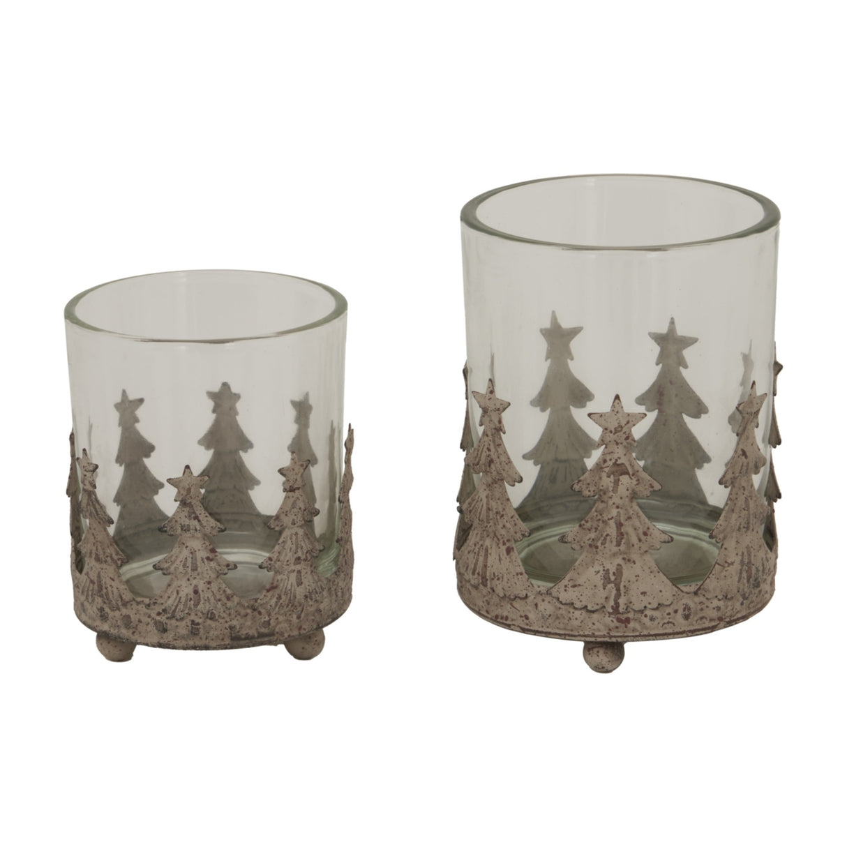 Rustic Glass Candle Holder – Brown