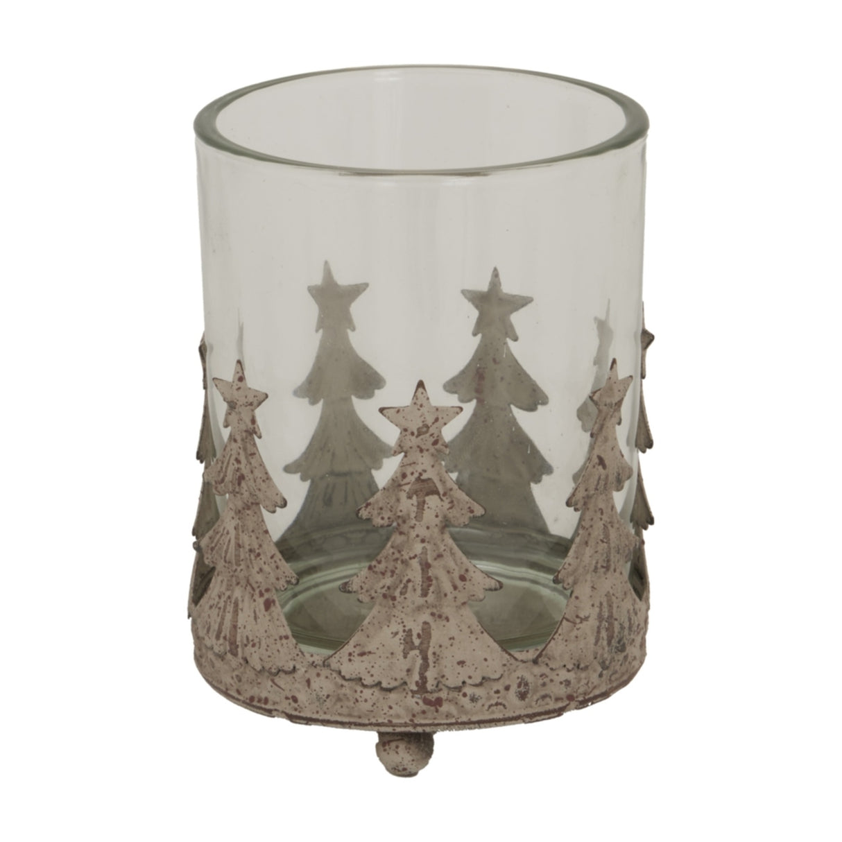 Large Rustic Glass Candle Holder – Brown