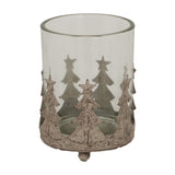 Large Rustic Glass Candle Holder – Brown