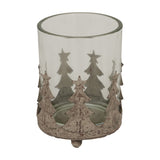 Large Rustic Glass Candle Holder – Brown