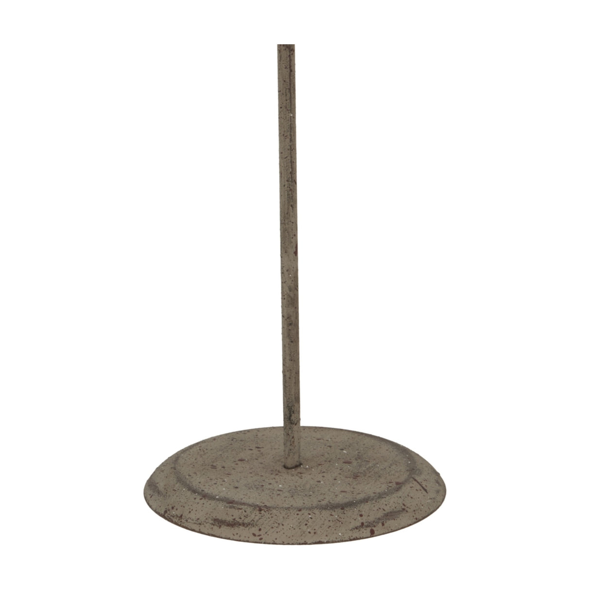 Hill Interiors Rustic Metal Tree on Stand in white, showing the weathered metal pole and round base against a plain white background.