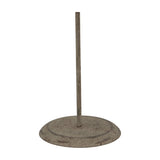 Hill Interiors Rustic Metal Tree on Stand in white, showing the weathered metal pole and round base against a plain white background.