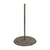 Base of the Hill Interiors Rustic Angel on Stand metal figure, showing the round weathered white disc base and slim upright rod against a plain background.