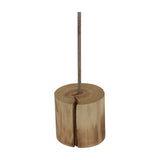 Hill Interiors Rustic Star wooden candle holder base, showing the cylindrical natural timber stand with metal rod, on a plain white background.