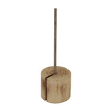 Large Rustic Star on Wood Stand with Glass Votive – Brown