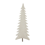 Hill Interiors Tall Metal Tree On Stand in white, a slim layered branch silhouette with whitewashed finish on a plain background.