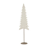 Hill Interiors Large Tall Tree on Stand in white, a slender metal fir shape with weathered finish on a round base, shown against a plain background.