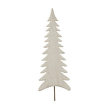Hill Interiors Large Tall Tree on Stand in white, a slender metal fir-shaped faux tree with a weathered pale finish, shown against a plain white background.