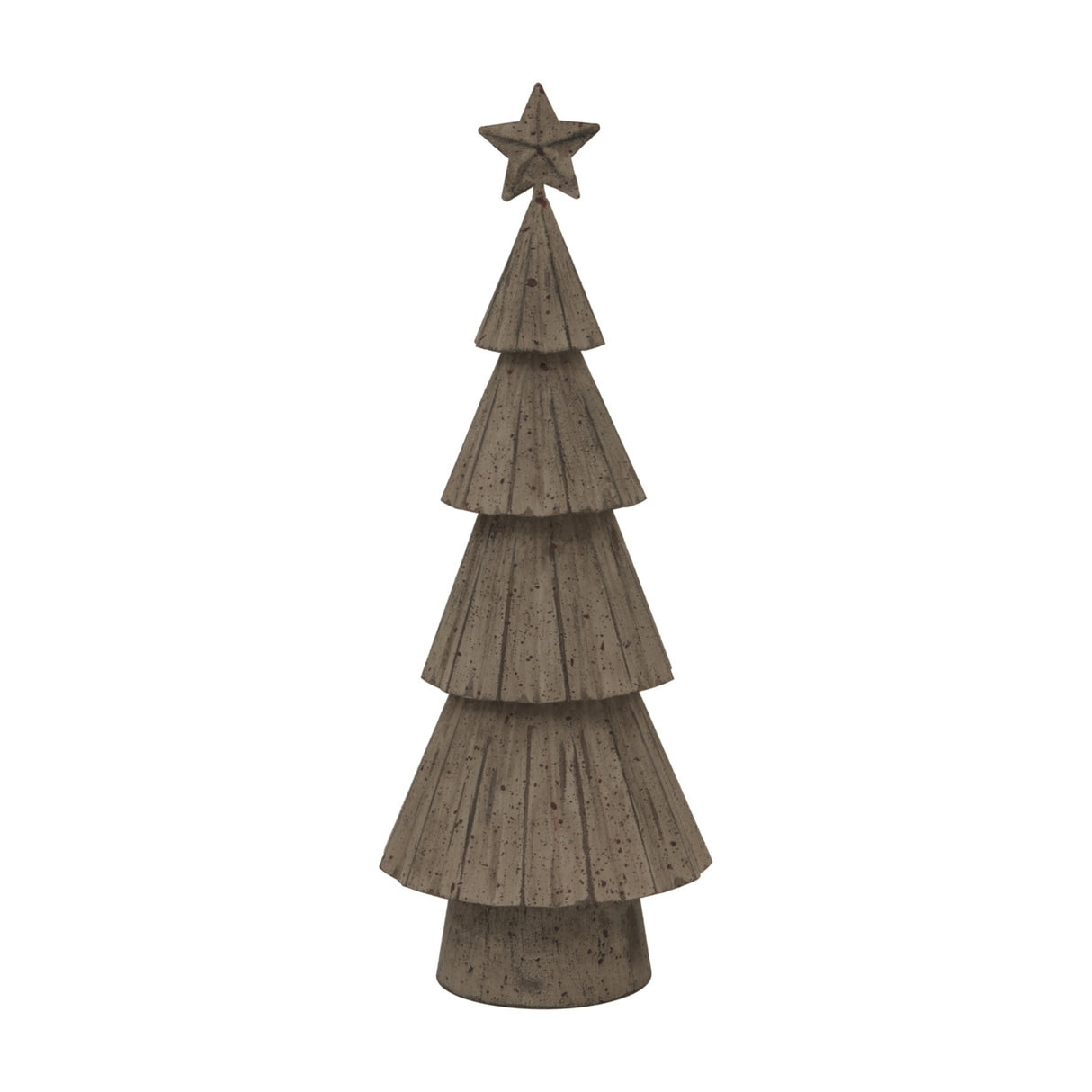 Hill Interiors Medium Rustic Bough Tree with tiered metal branches and star topper in aged white finish, shown on a plain background.
