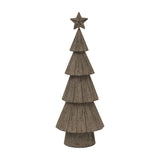 Hill Interiors Medium Rustic Bough Tree with tiered metal branches and star topper in aged white finish, shown on a plain background.