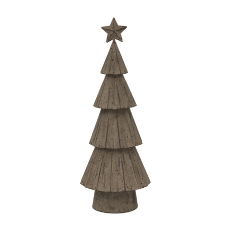 Hill Interiors Medium Rustic Bough Tree with tiered metal branches and star topper in aged white finish, shown on a plain background.