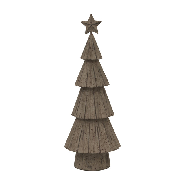 Hill Interiors Medium Rustic Bough Tree with tiered metal branches and star topper in aged white finish, shown on a plain background.