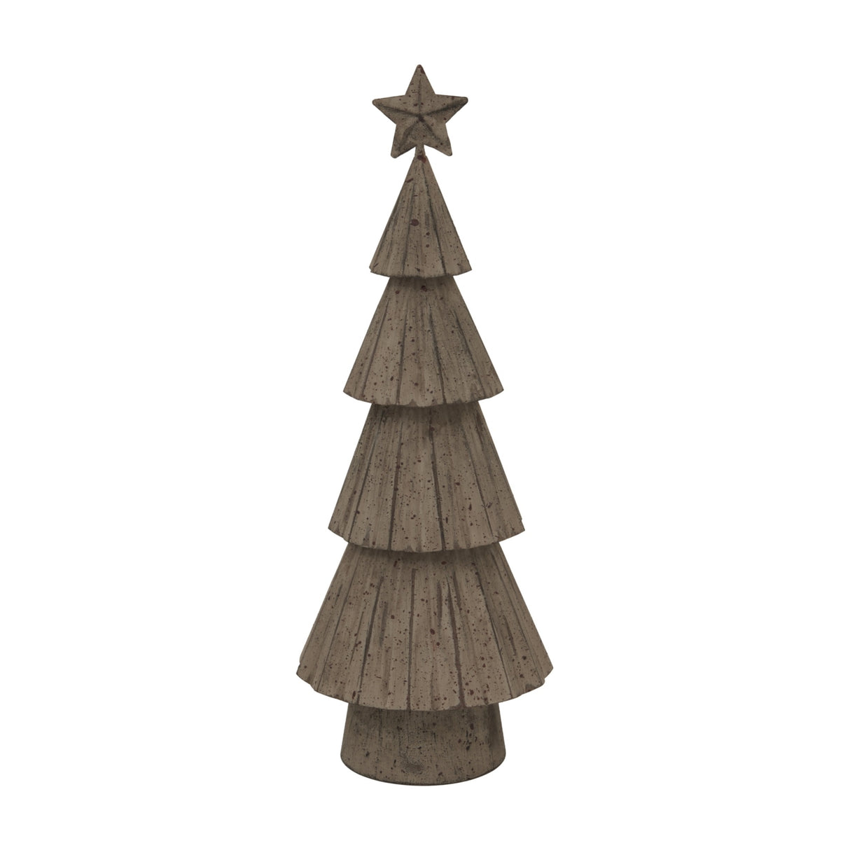 Hill Interiors Medium Rustic Bough Tree with tiered metal branches, star topper and aged white finish, shown against a plain white background.