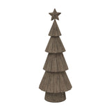 Hill Interiors Medium Rustic Bough Tree with tiered metal branches, star topper and aged white finish, shown against a plain white background.
