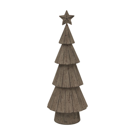 Hill Interiors Medium Rustic Bough Tree with tiered metal branches, star topper and aged white finish, shown against a plain white background.