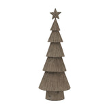 Hill Interiors Large Rustic Bough Tree with tiered metal branches in a white weathered finish, topped with a star, shown on a plain white background.