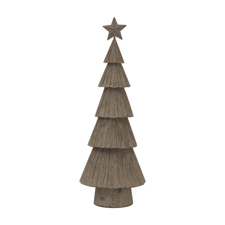 Hill Interiors Large Rustic Bough Tree with tiered metal branches in a white weathered finish, topped with a star, shown on a plain white background.