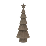 Hill Interiors Large Rustic Bough Tree with Star in white painted metal, tiered bough silhouette topped with a star, shown on a plain white background.