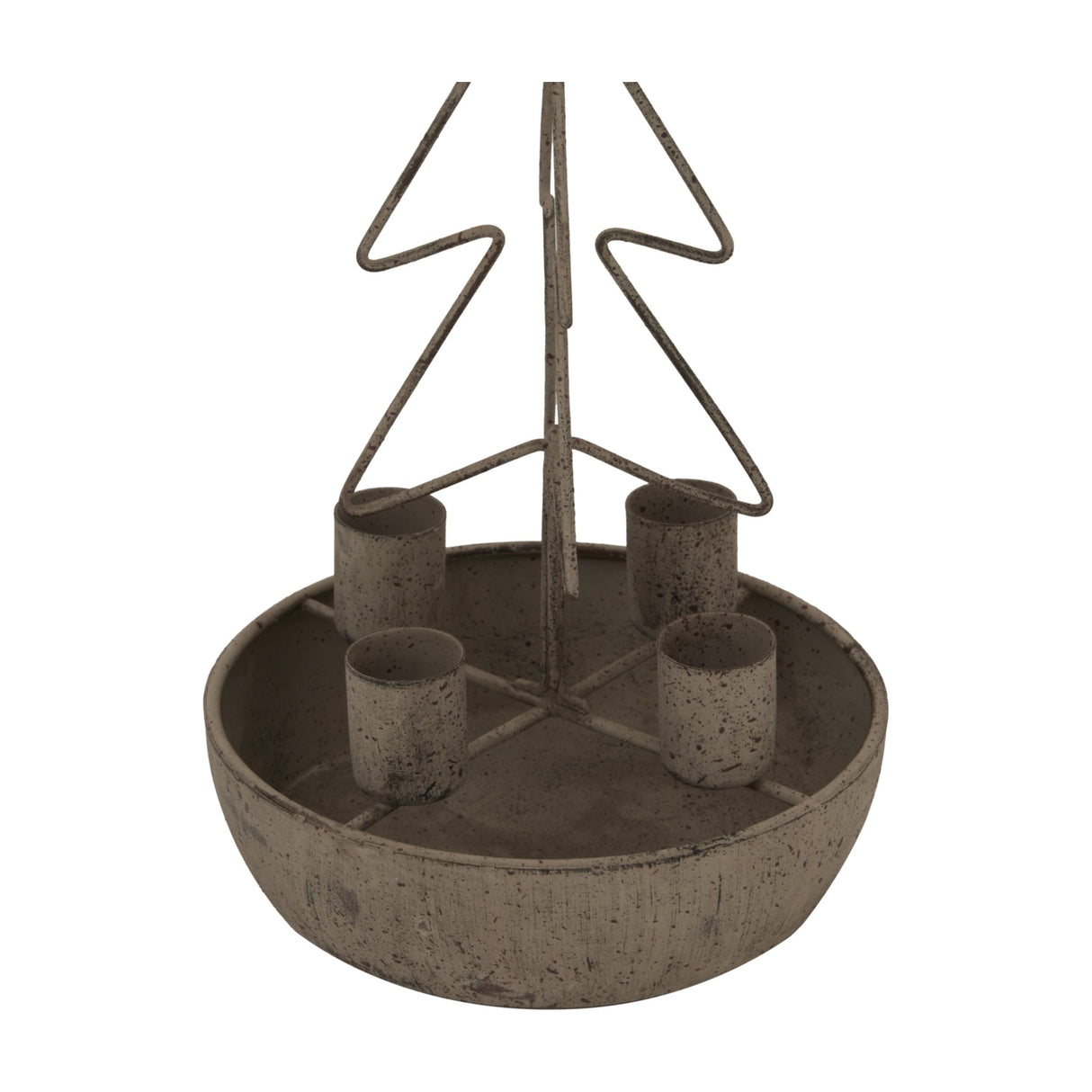 Rustic Tree and Star Outline Metal Candle Holders – Bronze