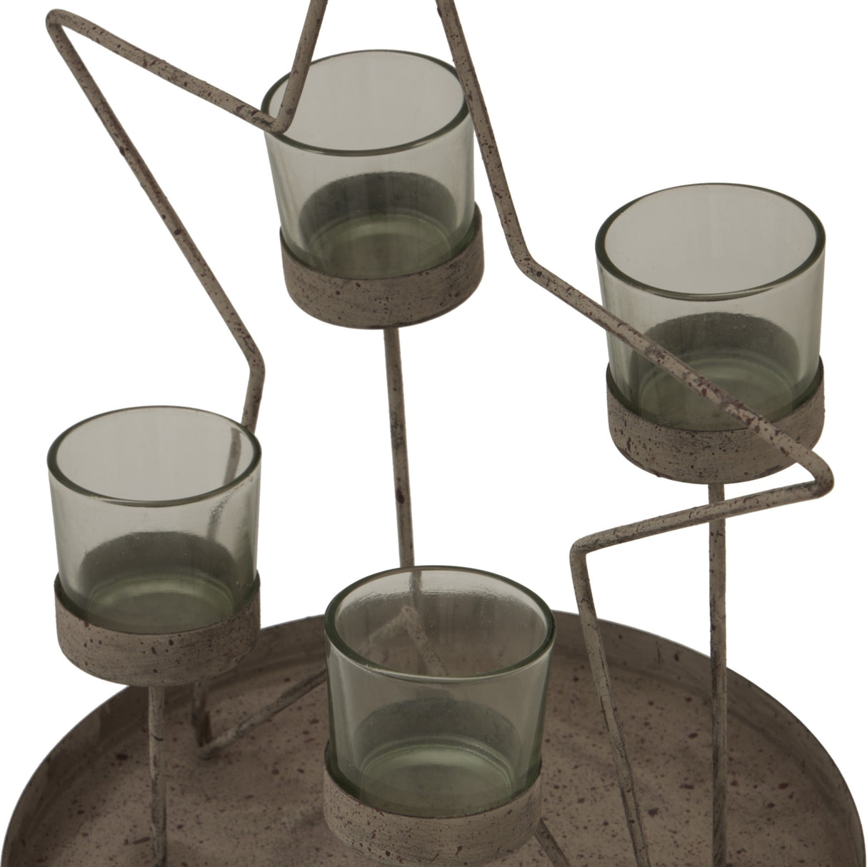Rustic Outline Star With Four Glass Holders – Bronze
