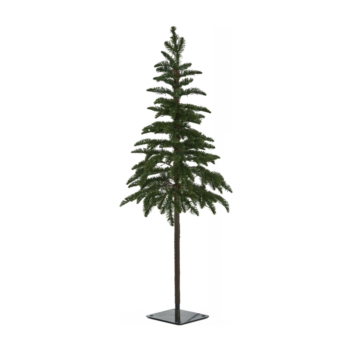 Hill Interiors Medium Woodland 120cm Christmas tree with layered green plastic branches on a slim trunk and square base, shown on a plain white background.