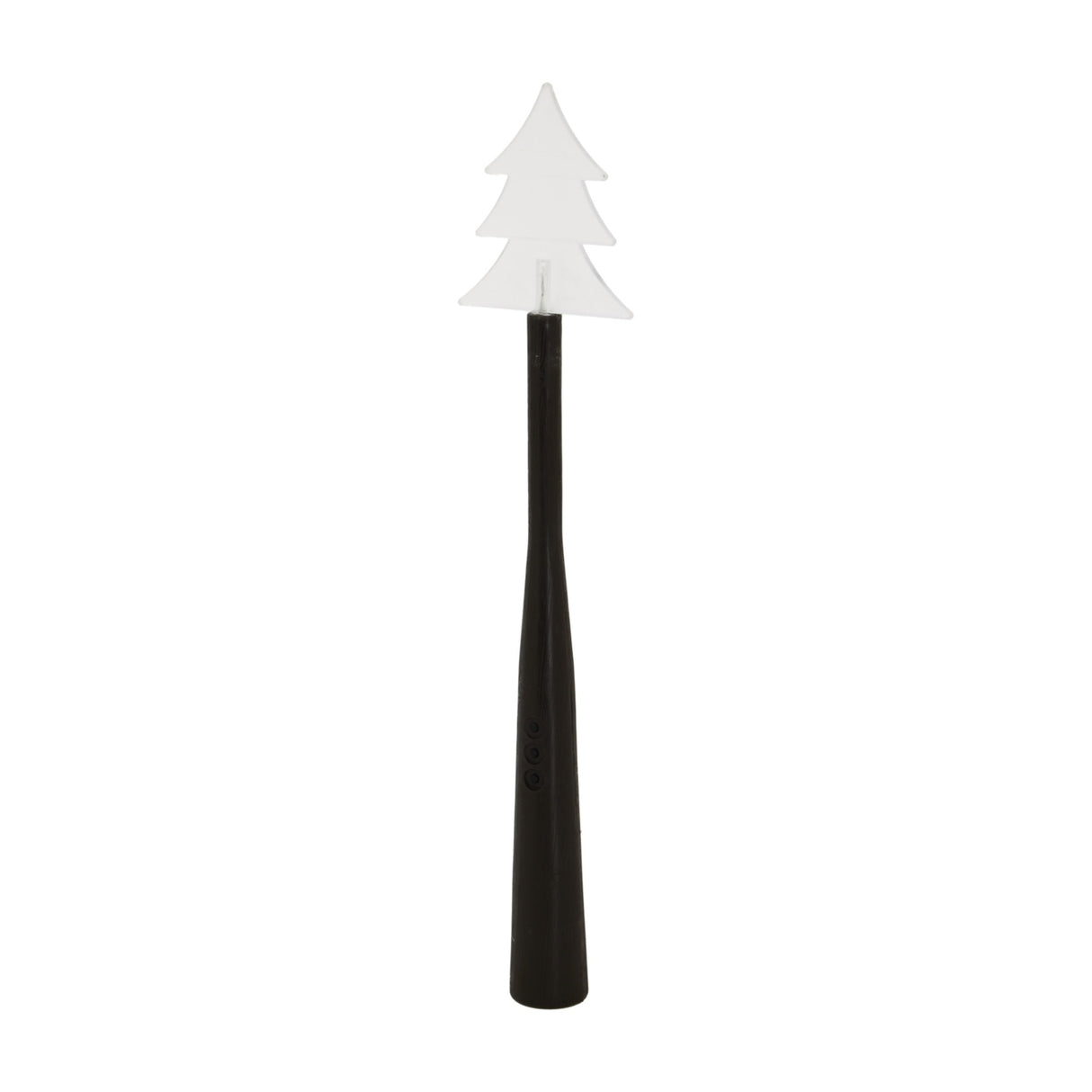 Hill Interiors Magic Wand Christmas Decoration with tapered brown handle and white tiered tree topper on a plain white background.