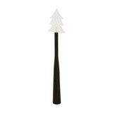 Hill Interiors Magic Wand Christmas Decoration with tapered brown handle and white tiered tree topper on a plain white background.