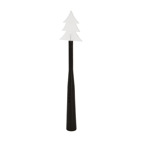 Hill Interiors Magic Wand Christmas Decoration with tapered brown handle and white tiered tree topper on a plain white background.