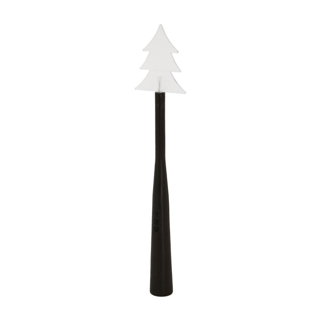 Hill Interiors Magic Wand Christmas Decoration with tapered brown handle and white tiered tree topper on a plain white background.
