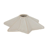 Hill Interiors ceramic angled star candle holder in white with a glazed five-point form and central recess, shown on a plain white background.