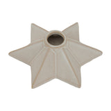 Hill Interiors ceramic angled star candle holder in white with a glazed five-point form and central recess, shown on a plain white background.