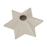 Hill Interiors Ceramic Angled Star Candle Holder in white, shown from above with its six-point star form and central recess on a plain background.