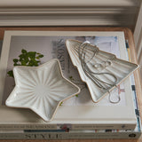 Medium Ceramic Star Dish – White